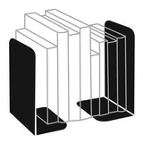 Bibliocanto Metal Suporte Apoio Livro Aparador Lateral Par Cor Preto