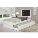 Bicama C Cama Auxiliar Bibox Solteiro Branco E Preto