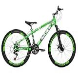 Bicicleta Aluminio 26 Velocidades KOG BIKES Vikingx Freeride Full 25 Freio A Disco Aros Vmaxx Garfo De Suspensão 13 5 Verde Neon Branco
