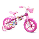 Bicicleta Aro 12 Flower Com Cestinha E Garrafinha Nathor