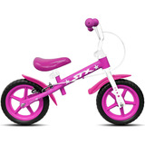 Bicicleta Aro 12 Stx Balance Infantil Equilíbrio Com Freio E Paralama Rosa