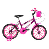Bicicleta Aro 16 Ultra Bikes Kids Feminina Infantil Cor Lilás rosa