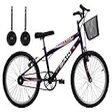 Bicicleta Aro 20 Bike Infantil Meninas Feminina Cesta Rodinhas Saidx Violeta 