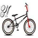 Bicicleta Aro 20 BMX PRO X S1 Faixa Bege V Brake E Rodinhas Preto Laranja