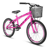 Bicicleta Aro 20 Feminina Com Cesta