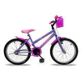 Bicicleta Aro 20 Infantil Feminina Power Bike Bella C Cesta Cor Violeta
