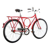 Bicicleta Aro 26 Com Bagageiro Super Forte Fv Houston Cor Vermelho