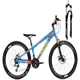 Bicicleta Aro 26 Em Aluminio 2x9v Viking Tuff X25 Hidraulica Suspensão Com Trava No Ombro Azul Laranja