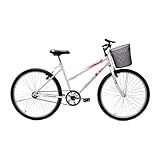 Bicicleta Aro 26 Feminina Mono Saidx Sem Marcha Com Cesta Branca