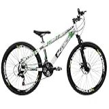 Bicicleta Aro 26 KOG Freerider Full X25 3x6v 18 Velocidades Cambios Sh Tourney Freio A Disco Garfo De Suspensão Branco Verde