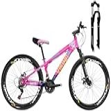 Bicicleta Aro 26 VikingX Tuff25 21 Marchas Freerider Aros Vmaxx Freio A Disco Com Suspensão De 100mm Com Trava No Ombro Rosa Azul