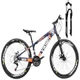 Bicicleta Aro 26 VikingX Tuff25 21 Marchas Freerider Aros Vmaxx Freio A Disco Com Suspensão De 100mm Com Trava No Ombro Roxo Laranja