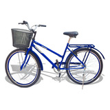 Bicicleta Aro 26 Wendy Modelo Poti Com Cesta Cores Cor Azul