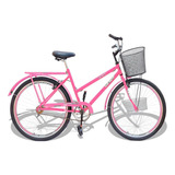 Bicicleta Aro 26 Wendy Modelo Poti Com Cesta Cores Cor Rosa