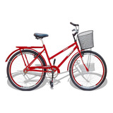 Bicicleta Aro 26 Wendy Modelo Poti Com Cesta Vermelha