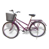 Bicicleta Aro 26 Wendy Modelo Poti Com Cesta Violeta