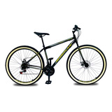 Bicicleta Aro 29 Aço Carbono 21 Velocidades Freio A Disco Cor Preto dourado Tamanho Do Quadro 18