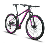 Bicicleta Aro 29 Alfameq Atx 21v Cambio Shimano Freio Disco Cor Rosa preto Tamanho Do Quadro 21