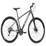 Bicicleta Aro 29 Bike Mtb Ksw Gti 24v Marchas Alumínio Disco Verde Militar Preta 17 