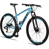 Bicicleta Aro 29 Dropp Sw 24v Câmbio Shimano Mtb Alumínio Cor Azul E Preto Tamanho Do Quadro 21