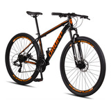 Bicicleta Aro 29 Dropp Sw 24v Câmbio Shimano Mtb Alumínio Cor Preto E Laranja Tamanho Do Quadro 17