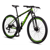 Bicicleta Aro 29 Dropp Sw 24v Câmbio Shimano Mtb Alumínio Cor Preto E Verde Tamanho Do Quadro 19