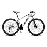 Bicicleta Aro 29 Freio Hidráulico Susp Trava 27v E K 7 11 36 Cor Branco preto Tamanho Do Quadro 19