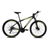 Bicicleta Aro 29 Gallo Duster Freio Disco 24 Marchas Cor Preto amarelo Tamanho Do Quadro 21