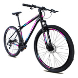 Bicicleta Aro 29 Gallo Duster Freio Disco 24 Marchas Cor Preto rosa Tamanho Do Quadro 17