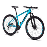 Bicicleta Aro 29 Krw S60 Mountain Bike 24 Velocidads Câmbios Shimano Freio A Disco Suspensão Dianteira Azul E Preto Tamanho Quadro 21
