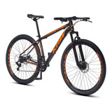 Bicicleta Aro 29 Krw S60 Mountain Bike 24 Velocidads Câmbios Shimano Freio A Disco Suspensão Dianteira Preto E Laranja Fosco Tamanho Quadro 19