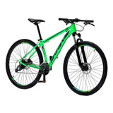 Bicicleta Aro 29 Krw Spot Alum Shimano Acera 27v Trava Sx13 Cor Verde preto