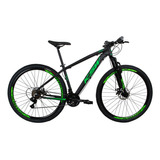 Bicicleta Aro 29 Ksw 27 Velociddes Freio Hidraulico Cor Preto verde Tamanho Do Quadro 19