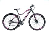 Bicicleta Aro 29 Ksw Feminina 21 Marchas Cambio Shimano Mtb  Preto Rosa  17 