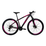Bicicleta Aro 29 Ksw Xlt 2019 Alum Câmbios Shimano 21v Disco Cor Preto rosa Tamanho Do Quadro 17