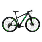 Bicicleta Aro 29 Ksw Xlt 24v Disco Câmbios Index Cor Preto verde Tamanho Do Quadro 15