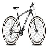 Bicicleta Aro 29 Ksw Xlt 27v Freio Hidráulico K7 Garfo Com Trava Pneu Com Faixa Bege 17 Preto Prata