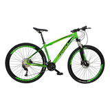 Bicicleta Aro 29 Rino Everest 27v Alivio 7 0 Cor Verde Neon Tamanho Do Quadro 21