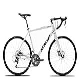 Bicicleta Aro 700 KSW Speed Road 300 Gravel 18 Velocidades Trocador STI Freio A Disco 48 Branco Preto