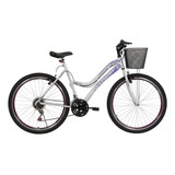 Bicicleta Athor Violeta Musa Aro 26 Feminina 18 m Com Cesto Cor Branco violeta Tamanho Do Quadro 18