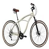 BICICLETA BEACH ALUMINIO FREIO A DISCO RINO CAMBIOS SH 21V CUBO ROLETADO 18 Bege