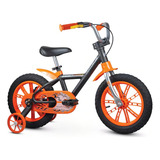 Bicicleta Bike Aro 14 Nathor Infantil Rodinha Alumínio First Cor Preto laranja Tamanho Do Quadro 14