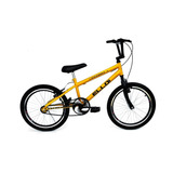 Bicicleta Bmx Freestyle Infantil Ello Bike Energy Aro 20 Freios V brakes Cor Amarelo preto Com Descanso Lateral