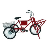Bicicleta Cargueira Carga Pesada Food Bike Multiuso Vermelho