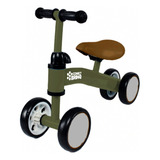 Bicicleta De Equilíbrio Conect Brinq Sem Pedal 4 Rodas Cor Verde escuro