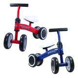 Bicicleta De Equilíbrio Infantil 4 Rodas Sem Pedal Cor Azul