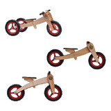 Bicicleta De Equilíbrio Infantil E Triciclo Woodbike Vermelh