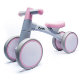 Bicicleta De Equilíbrio Infantil S Pedal Rosa 4 Rodas Yuupi