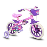 Bicicleta De Passeio Infantil Nathor Cat 2022 Aro 12 12 Freio Tambor Cor Rosa violeta Com Rodas De Treinamento
