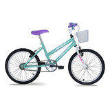 Bicicleta De Passeio Infantil Tk3 Track Arizona Pw Aro 20 14 5 1v Freios V brake Cor Verde lilás